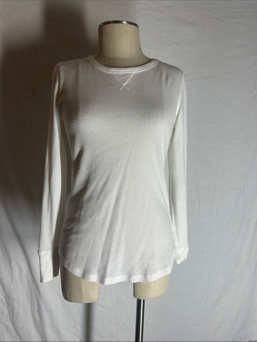 GAP White Long-Sleeve Waffle Thermal Top - Women